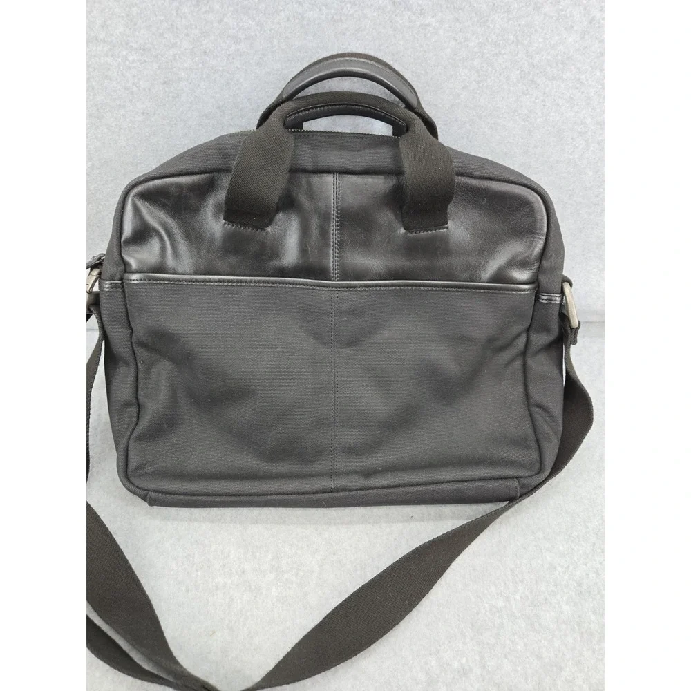 Tumi T-tech‎ Leather and Nylon Portfolio Laptop Black Briefcase Pockets Bag
